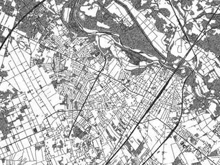 Naklejka premium Artistic urban sketch of Kuroiso, Japan, detailed in black and white map form.
