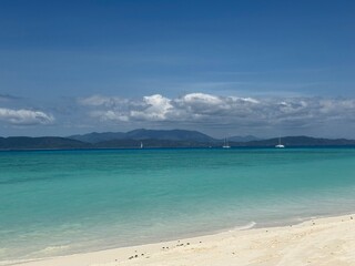 Turquoise waters of Nosy Iranja sandbank in Madagascar