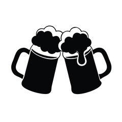 Mug of beer vector icon design. 