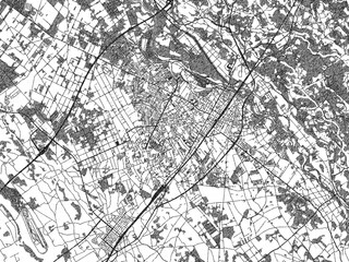 Obraz premium Detailed artistic sketch map of Nasushiobara, Japan, in monochrome black and white.