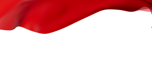 Elegant red fabric flows gracefully against a clean white backdrop, creating a sense of movement and visual appeal. Perfect for design and backg