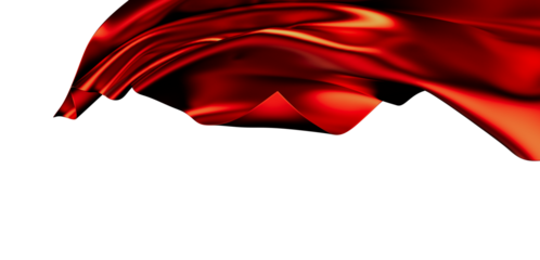 High-resolution image of elegant red silk fabric flowing gracefully. Perfect for luxury, fashion, and beauty projects.