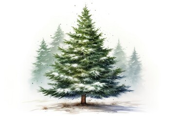Fototapeta premium Christmas tree illustration plant pine fir.