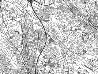 Fototapeta premium Poster-ready black and white illustration map of Shiraoka, Japan, detailed and artistic.