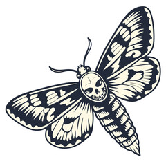 Death's Head Moth Skull Pattern Insect Illustration
