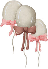 Watercolor Balloons With Bows