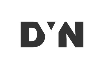 DYN logo design. Initial letter D Y N bold font style for tech startups, consulting, corporate branding. Creative company name, headlines typography identity, trendy logotype.