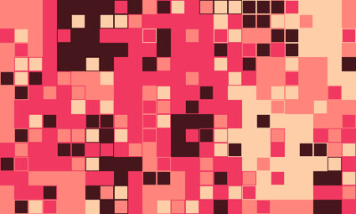 Abstract mosaic of pink, red, and beige squares.  A vibrant, pixelated design ideal for backgrounds, website banners, or modern art projects.