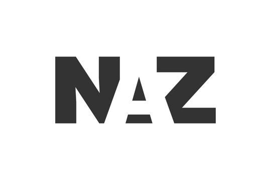 NAZ logo design. Initial letter N A Z bold font style for tech startups, consulting, corporate branding. Creative company name, headlines typography identity, trendy logotype.
