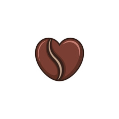 Coffee bean heart logo, roasted brown seed, cafe identity mark, warm homemade vibe, elegant vector illustration