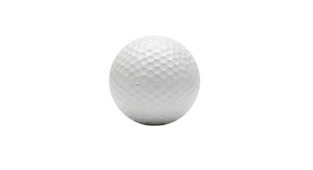 Close-up of a white golf ball isolated PNG with Transparent Background
