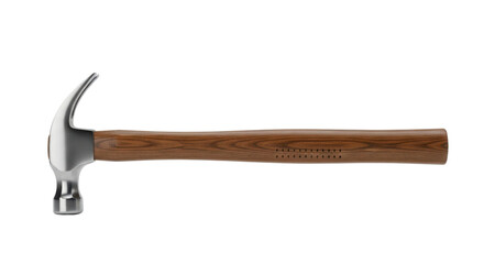 Claw hammer with wooden handle isolated PNG with Transparent Background