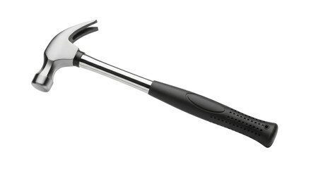 Metal claw hammer with black handle isolated PNG with Transparent Background