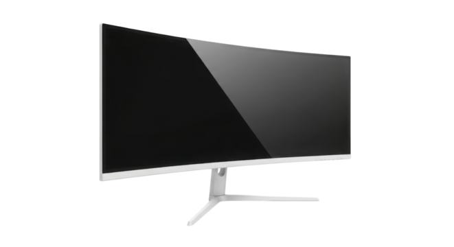 Curved computer monitor isolated PNG with Transparent Background