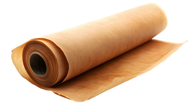 Baking paper roll for culinary creations, a versatile supply for cooking and pastry, ideal for food preparation, showcasing quality in your kitchen,isolated on white background.