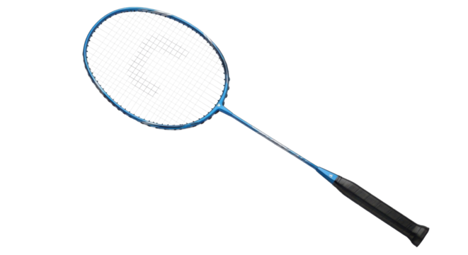 Blue badminton racket for sporting activity isolated PNG with Transparent Background