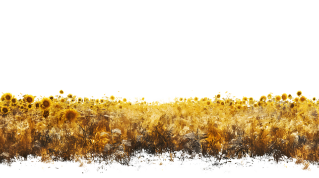 Sunflowers field, isolated on white background. - Powered by Adobe