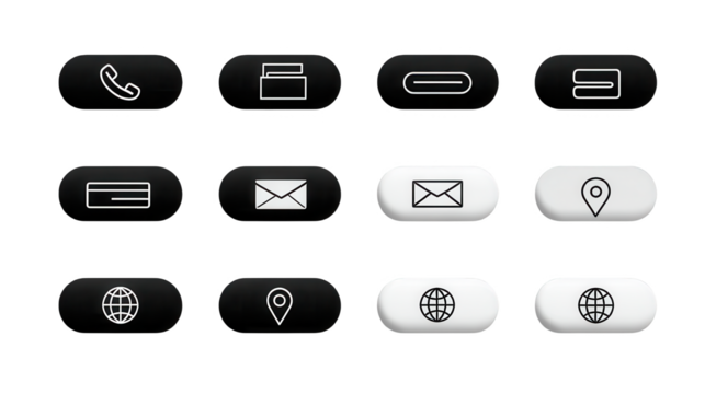 Collection of modern ui icons for web and mobile applications isolated on transparent background