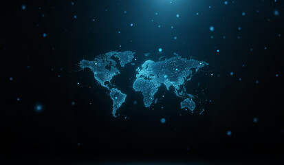 world map with binary code