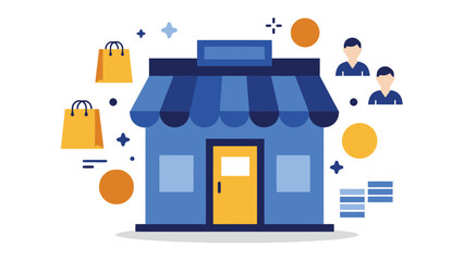 Retail store building symbolizing commerce and business activity