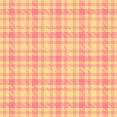 Soft pink and yellow plaid seamless pattern. A versatile background for textiles, fashion, and designs with a classic, gentle touch.