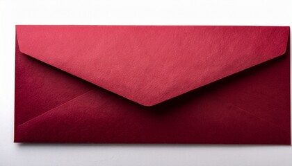 Dark Red Paper Envelope Isolated On White Background