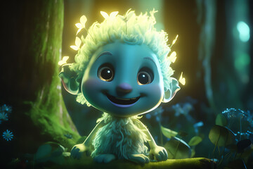 Cute Fairy in the Woods - Whimsical Fantasy Character