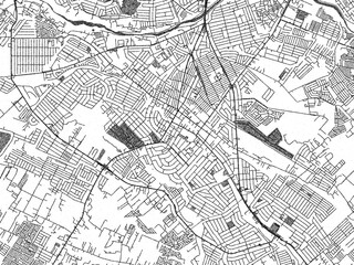 Fototapeta premium Artistic monochrome city map of Angeles City, Philippines, created in a hand-drawn style.