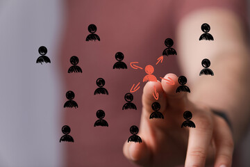 Image depicting networking, connection, collaboration, teamwork, and leadership. Ideal for business...