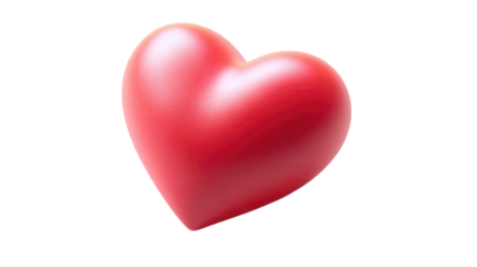 Red heart shape isolated on transparent background
