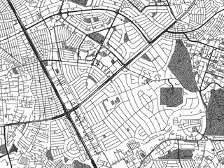 Stylized decorative city map of Makati City, Philippines, hand-drawn in black and white.