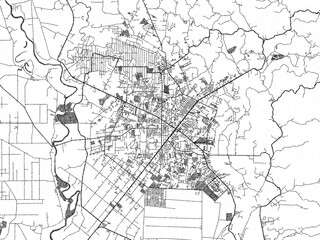 Poster-style sketch map of Magugpo Poblacion, Philippines, designed in artistic monochrome.