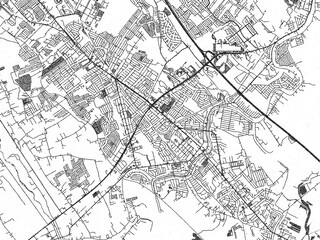 Fototapeta premium City map illustration of San Fernando, Philippines, rendered in black and white sketch style.