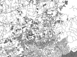 Decorative monochrome illustration of San Jose del Monte, Philippines, showing its detailed grid.