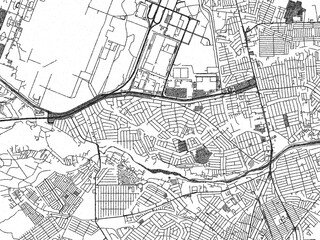 Naklejka premium Hand-drawn style black and white city map of Santol, Philippines, ready for wall art or editorial projects.