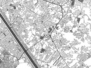 Obraz premium Illustrated map of Taytay, Philippines, in black and white hand-drawn digital style.
