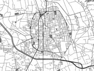Fototapeta premium Minimalist monochrome city map of Yuanlin, Taiwan, illustrated with urban detail.