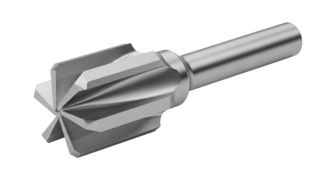 Metal burr cutter, industrial tool isolated PNG with Transparent Background