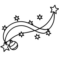 Midnight Star Garland line art vector