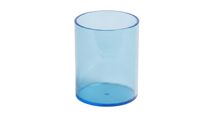 Empty blue plastic cup isolated PNG with Transparent Background