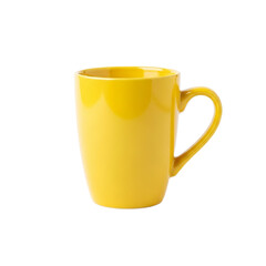 Yellow Mug Design Illustration Coffee Cup Tea Time Bright Ceramic Isolated Drinkware on transparent background