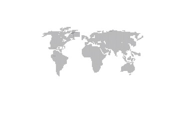 Modern Digital grey colour World Map Illustration with white background