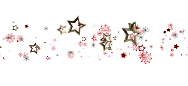 Decorative background with stars and snowflakes in red and gold on a clean white surface. Perfect for seasonal designs, celebrations, and Christ