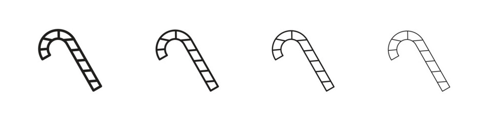 Candy Cane icon collection. Line vector sign, symbol for web and mobile