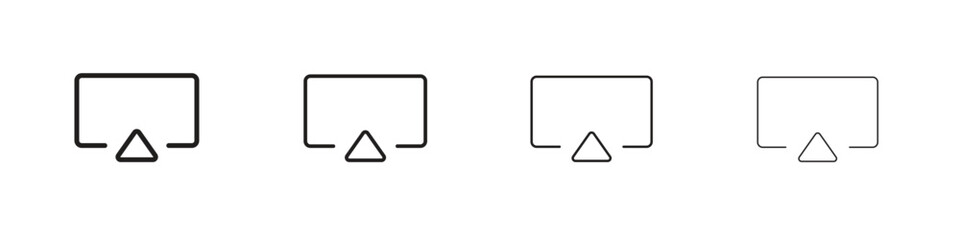 Airplay icon collection. Line vector sign, symbol for web and mobile
