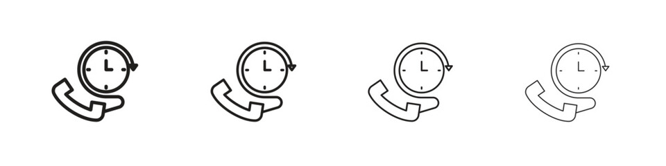 Call duration icon collection. Line vector sign, symbol for web and mobile