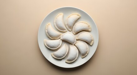 Homemade pierogi recipe traditional polish dumplings on white plate top view food