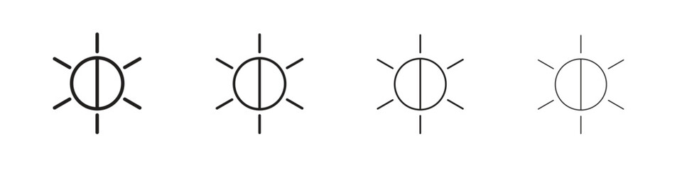 Brightness icon collection. Line vector sign, symbol for web and mobile