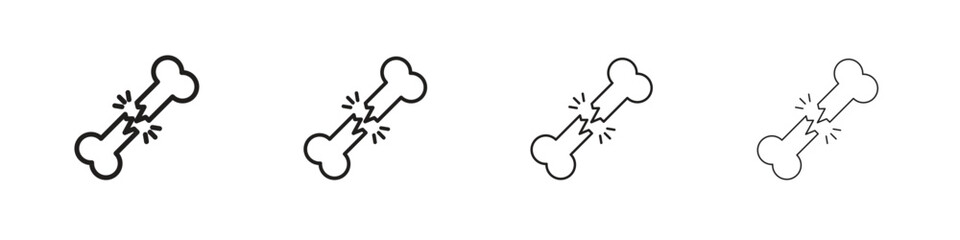 Bone break icon collection. Line vector sign, symbol for web and mobile