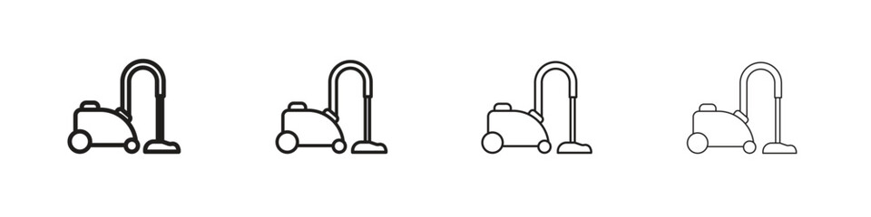 Vacuum cleaner icon collection. Line vector sign, symbol for web and mobile